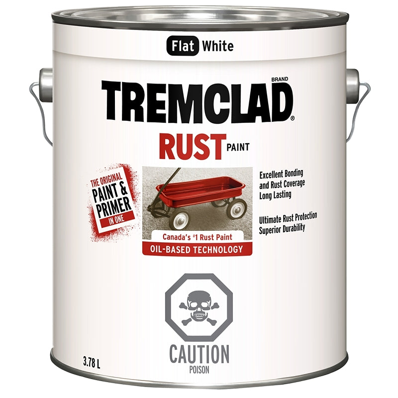 Tremclad 27061X155 Rust Preventative Paint, Oil, Flat, White, 3.78 L, Can, 265 to 440 sq-ft Coverage Area