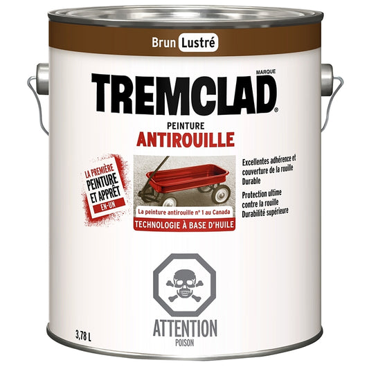 Tremclad 27095X155 Rust Preventative Paint, Oil, Gloss, Brown, 3.78 L, Can