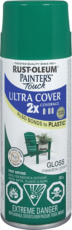 Painter's Touch Ultra Cover 268401 Enamel Spray Paint, Gloss, Meadow Green, 340 g