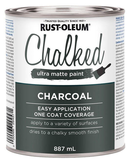 Rust-Oleum 286945 Chalk Paint, Ultra Matte, Charcoal, 30 oz