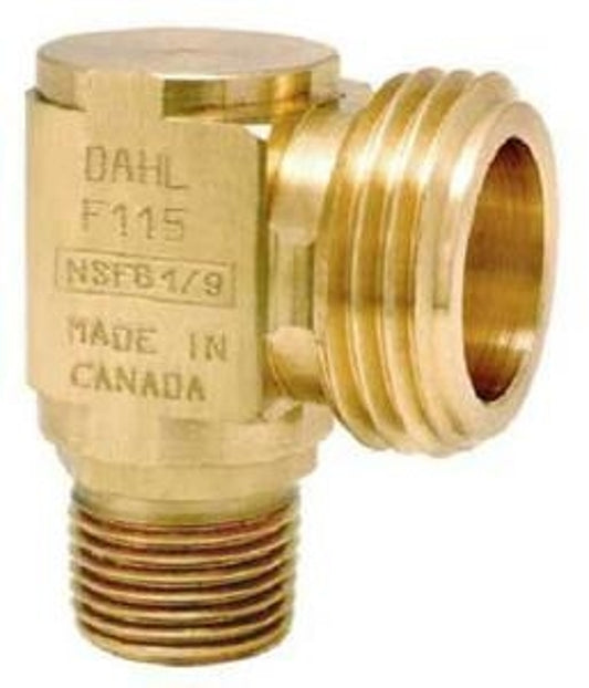 Dahl 2200104 Hose Adapter Elbow, 1/2 in, IPS x Hose, Brass