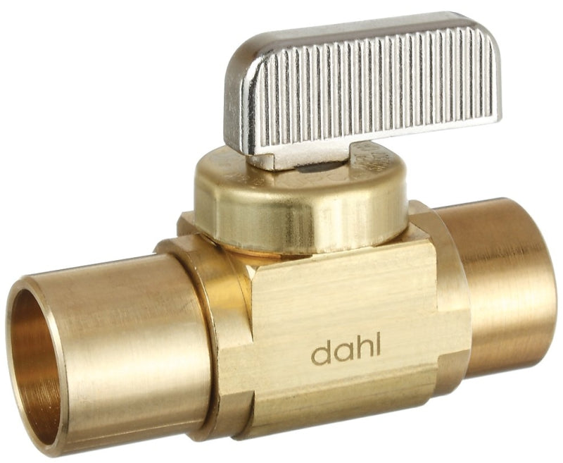 DAHL 521-13-13-BAG Stop and Isolation Valve, 1/2 x 1/2 in Connection, Solder x Solder, 250 psi Pressure, Brass Body