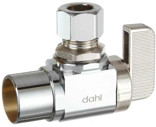 Dahl mini-ball 611-13-31-BAG Stop Valve, 1/2 x 3/8 in Connection, Female Solder x Compression, 250 psi Pressure