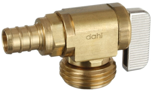 Dahl 621-PX3-04-BAG Hose and Boiler Drain Valve, 1/2 in Connection, Crimp Hose, Manual Actuator, Brass Body