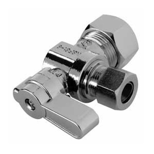 Moen M-Line Series M4601PB Angled Ball Shut-Off Valve, 3/8 x 5/8 in Connection, Compression, Brass Body