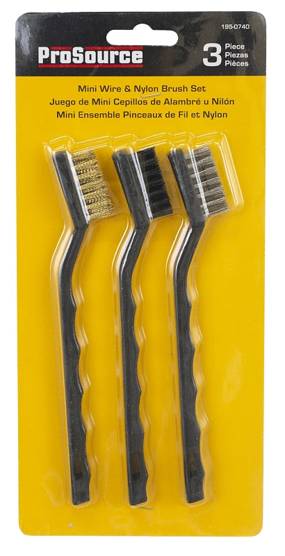 ProSource C 30300 Mini Scratch Brush Set, Brass, Stainless Steel, Polyester Bristle