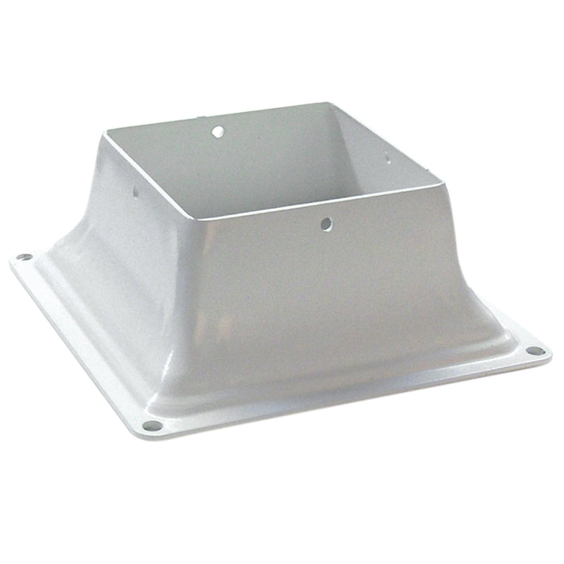 Pylex Base 44 13046 Post Base, 3-1/2 x 3-1/2 in Post, Steel, White, Powder-Coated