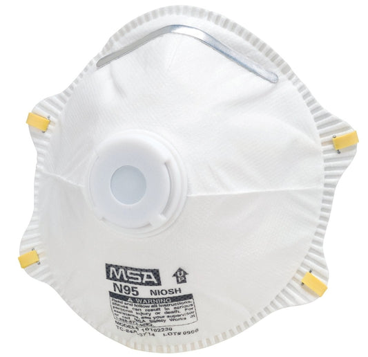 Safety Works 10103821 Disposable Dust Respirator with Exhalation Valve, One-Size Mask, N95 Filter Class, White