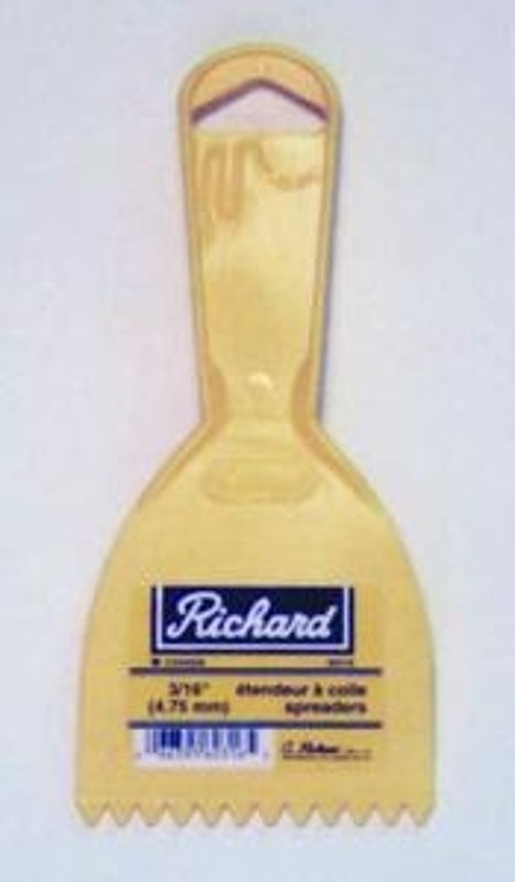 Richard 60116 Hand Spreader, 3 in W Blade, Notched Blade, Polystyrene Blade, Polystyrene Handle