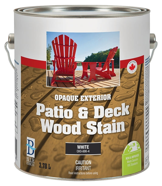 UCP Paints CH3-800-4 Deck and Patio Stain, White, Solid