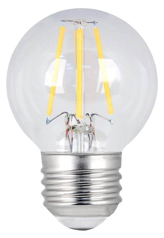 Feit Electric BPGM40827/LED/2/CAN Vintage LED Bulb, Globe, G16-1/2 Lamp, 40 W Equivalent, E26 Lamp Base, Dimmable, Clear