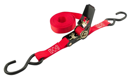 Erickson 01400 Tie-Down Strap, 1 in W, 15 ft L, Red, 500 lb Working Load, Hook End