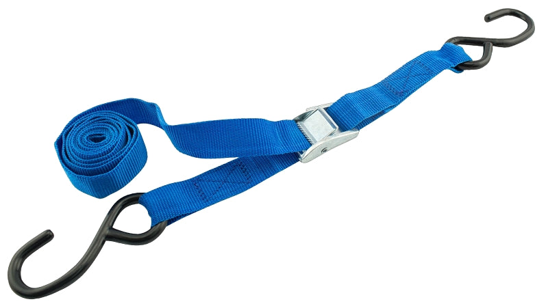 Erickson 01100 Cam Buckle Strap, 1 in W, 10 ft L, 300 lb Working Load, Polyester, Blue