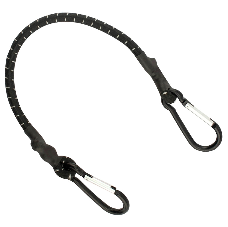 Erickson 07039 Stretch Cord, 36 in L, Rubber, Black, Carabiner Hook End