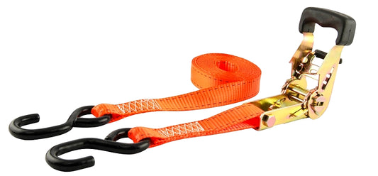 Erickson Professional 34404 Tie-Down Strap, 1 in W, 15 ft L, Orange, 655 lb Working Load, Hook End