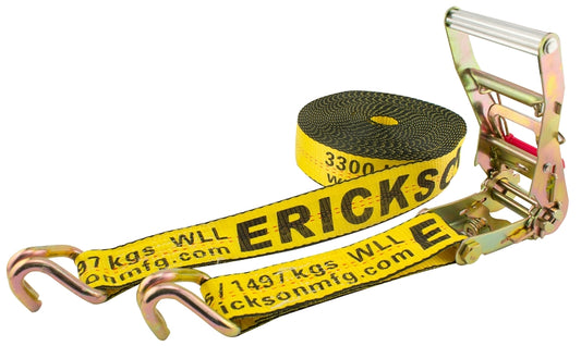 Erickson 58541 Strap, 2 in W, 40 ft L, Nylon, Yellow, 3300 lb Working Load, J-Hook End