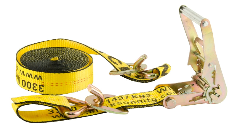 Erickson 58629 Strap, 2 in W, 20 ft L, Nylon, Yellow, 3300 lb Working Load, J-Hooks End