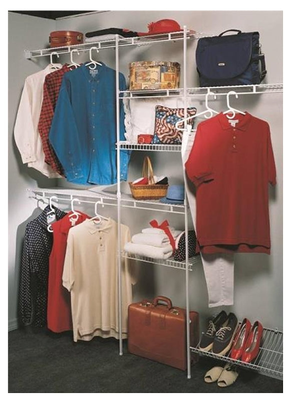 ClosetMaid 1608 Closet Organizer Kit, Steel, White, Vinyl-Coated