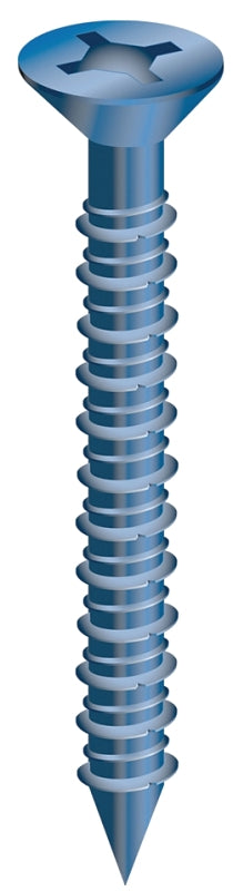 Cobra Anchors 624W Screw, 3/16 in Thread, 3-1/4 in L, Flat Head, Phillips, Robertson Drive, Steel, Fluorocarbon-Coated