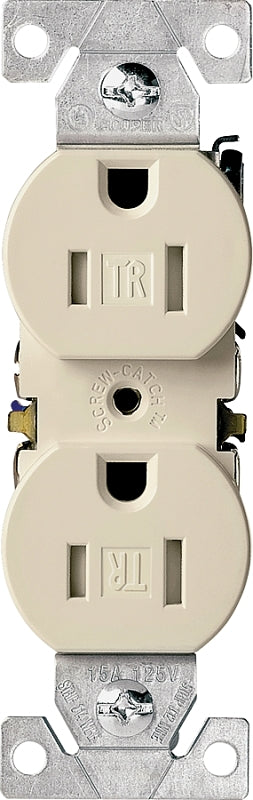 Eaton Wiring Devices TR270V Duplex Receptacle, 2 -Pole, 15 A, 125 V, Push, Side Wiring, NEMA: 5-15R, Ivory