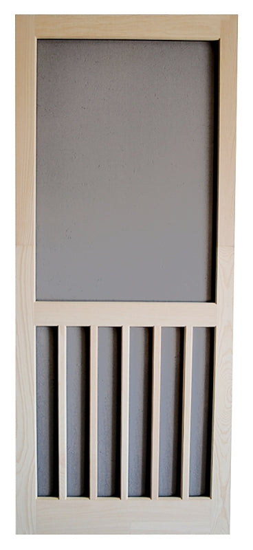 SCREEN TIGHT W5BAR32 Screen Door, 32 in W, 80 in H, Natural Light Brown