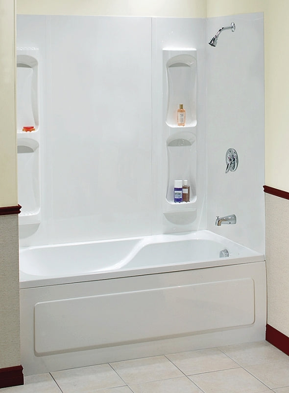 Maax Utah Series 102573-000-129 Bathtub Wall Kit, 31-3/4 in L, 60-1/2 in W, 59 in H, Polystyrene, Smooth Wall