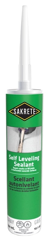 Sakrete 12021117 Self-Leveling Sealant, Gray, 24 hr Curing, 40 to 110 deg F, 300 mL, Tube