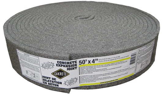 Sakrete 12021113 Concrete Expansion Joint, 50 ft L, 4 in W, 1/2 in Thick