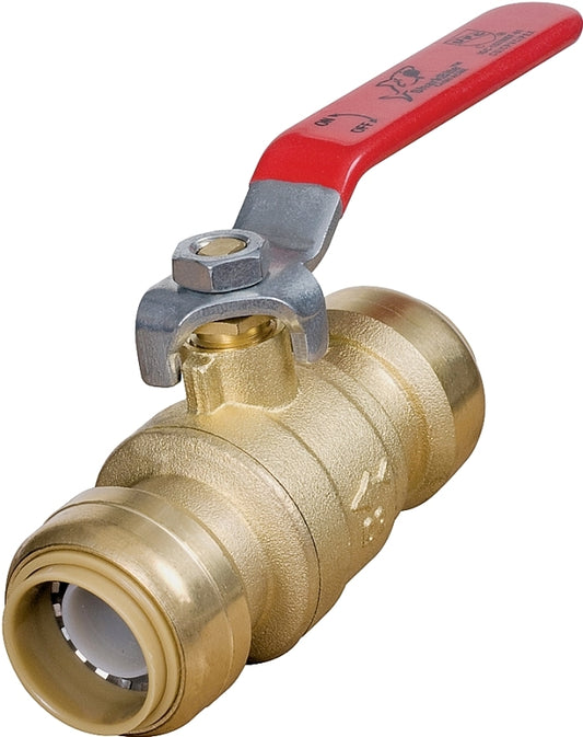 SharkBite 22185-0000LF Ball Valve, 3/4 x 3/4 in Connection, Push-Fit x Push-Fit, 200 psi Pressure, Manual Actuator