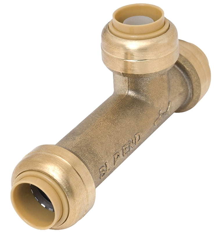 SharkBite U3362LFA Pipe Tee, 1/2 in, Push-to-Connect, DZR Brass, 200 psi Pressure