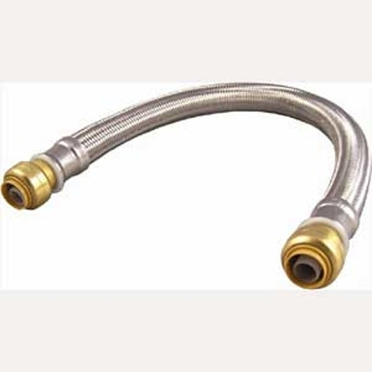 SharkBite U3016FX18LFCA Flexible Repair Coupling, 3/4 in, Push-Fit, Stainless Steel, 18 in L