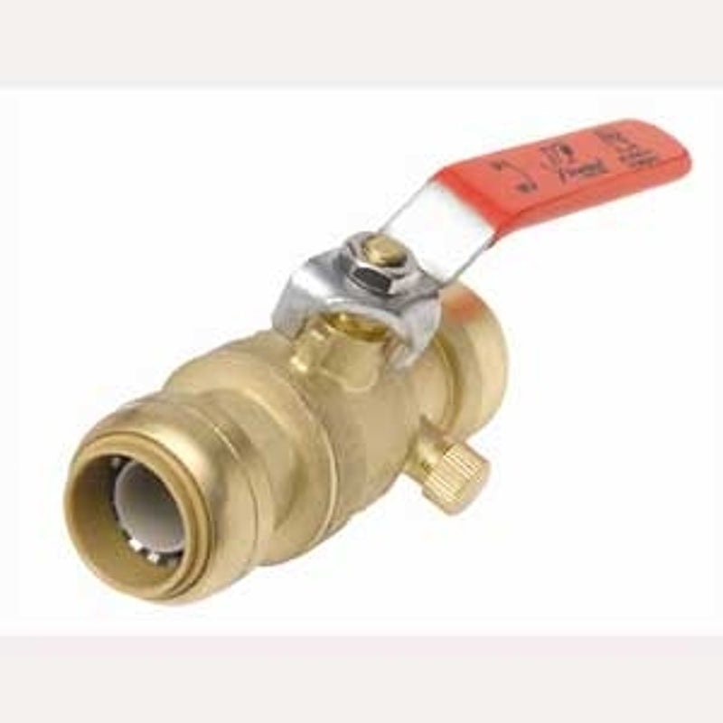 SharkBite 22305LFCA Ball Valve, 3/4 x 3/4 x 1/8 in Connection, MNPS, 200 psi Pressure, Brass Body