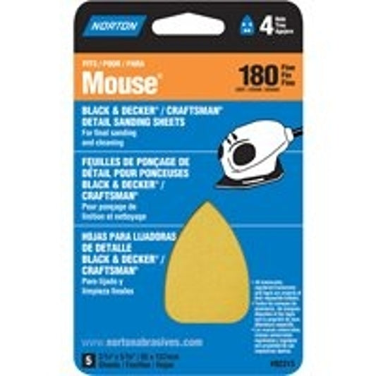 NORTON 02315 Sanding Sheet, 3 in W, 7 in L, 180 Grit, Fine