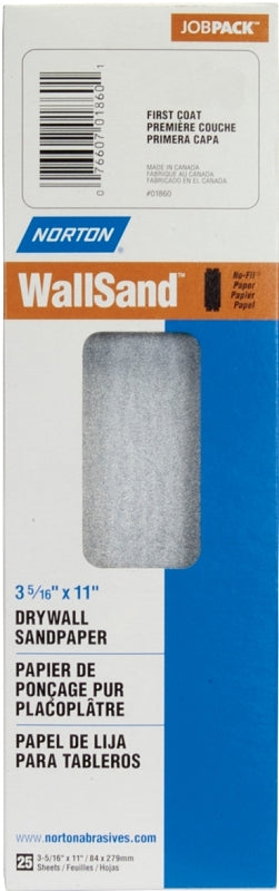 Norton 03253 Sandpaper, 11-1/4 in L, 4-3/16 in W, 80D Grit