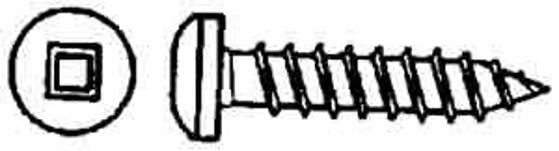 Reliable TKAW858MR Screw, #8 Thread, 5/8 in L, Full Thread, Truss Head, Square Drive, Self-Tapping, Type A Point, Steel