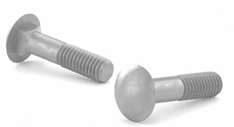 Reliable CBHDG128CT Carriage Bolt, 1/2-13 Thread, Coarse Thread, 8 in OAL, Galvanized Steel, A Grade