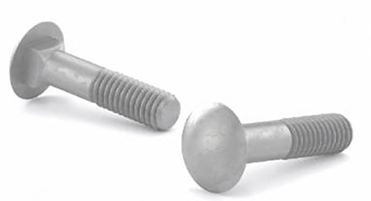 Reliable CBHDG128CT Carriage Bolt, 1/2-13 Thread, Coarse Thread, 8 in OAL, Galvanized Steel, A Grade