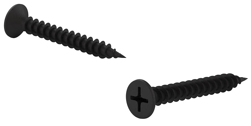 Reliable DS6114P Screw, #6-15 Thread, 1-1/4 in L, Fine Thread, Bugle, Flat Head, Phillips Drive, Type S Point, Steel