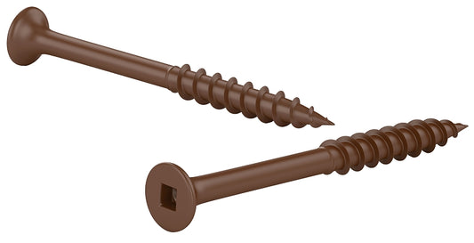 Reliable FKCBR Series FKCBR104C1 Deck Screw, #10-9 Thread, 4 in L, Coarse, Partial Thread, Bugle, Flat Head, Steel