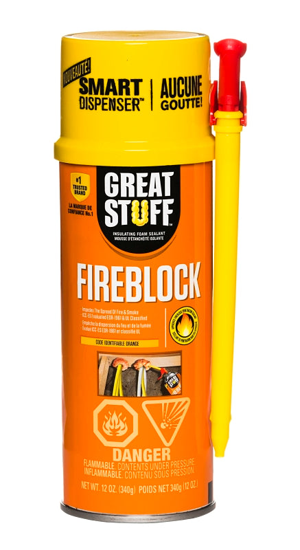 Great Stuff 99112820 Insulating Foam Sealant, Orange, 8 hr Functional Cure, 40 to 100 deg F, 12 oz