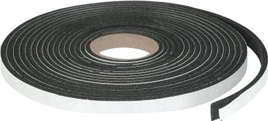 Climaloc Plus CF21003 Foam Tape, 3/8 in W, 10 ft L, 1/4 in Thick, Sponge Rubber, Black