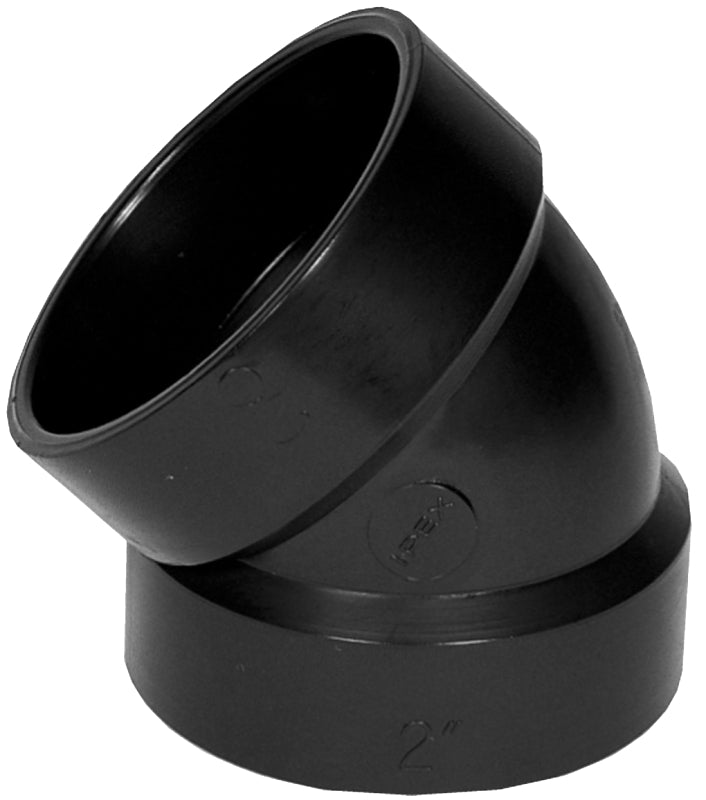 IPEX 027242 Pipe Elbow, 2 in, Hub, 45 deg Angle, ABS, SCH 40 Schedule ...