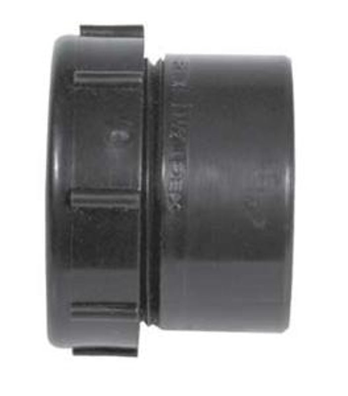 IPEX 027477 Trap Pipe Adapter, 1-1/2 in, Male x Spigot x Plastic Nut, ABS, Black