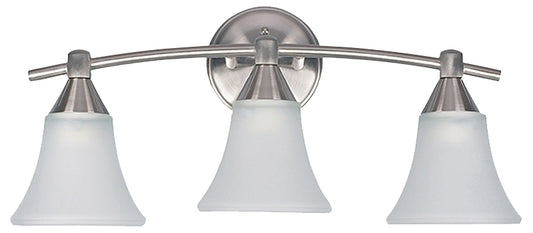 Canarm IVL221A03BPT Vanity Light, 100 W, 3-Lamp, A Lamp, Steel Fixture, Brushed Pewter Fixture