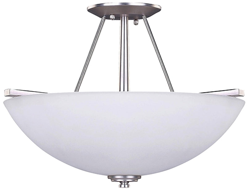 Canarm New Yorker Series ISF256A03BPT Semi-Flush Mount Light, 120 V, 300 W, 3-Lamp, Brushed Pewter Fixture