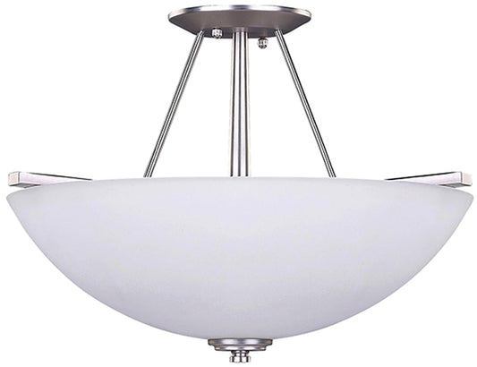 Canarm New Yorker Series ISF256A03BPT Semi-Flush Mount Light, 120 V, 300 W, 3-Lamp, Brushed Pewter Fixture