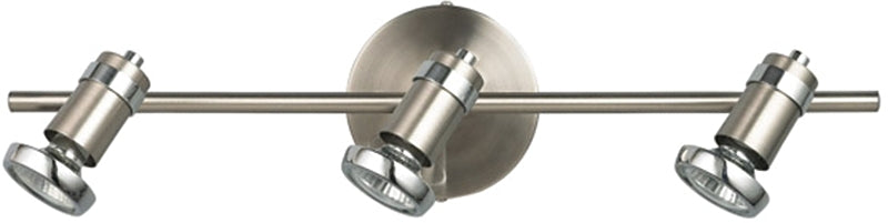 Canarm IT391A03BCH10 Track Lighting Fixture, 3-Lamp, Brushed Pewter/Chrome