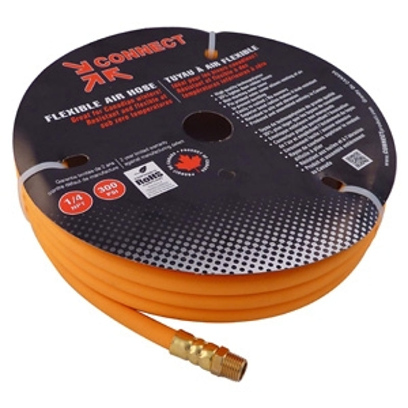 Topring 88.9022 Air Compressor Hose, 1/4 in ID, 50 ft L, 300 psi Pressure, Techno Polymer, Orange