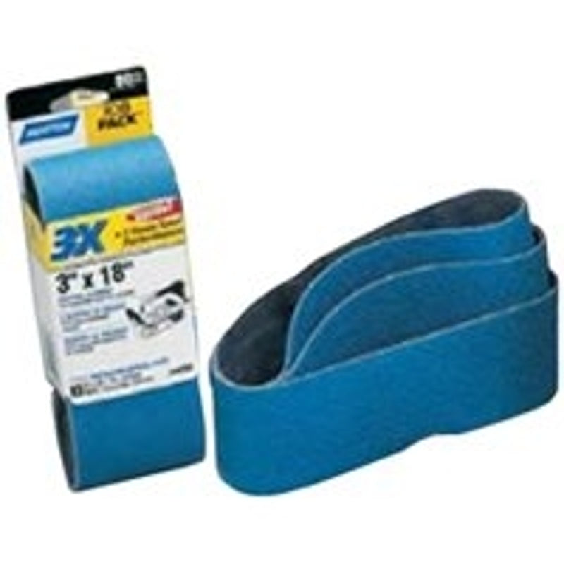 Norton 27993 Sanding Belt, 3 in W, 18 in L, 80 Grit, Medium, Aluminum Oxide Abrasive