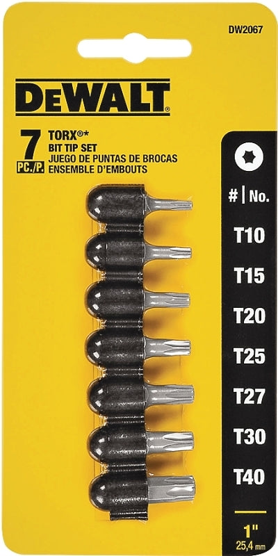 DeWALT TORX DW2067 Star Bit Set, 7-Piece, Single-Ended, Steel